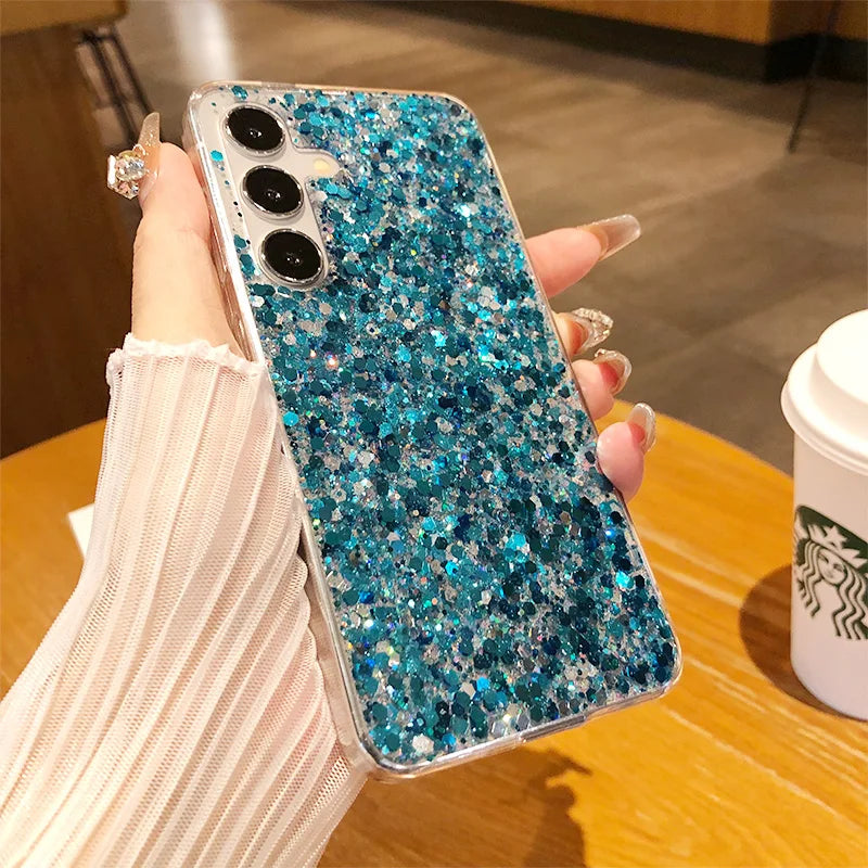 Luxuriöse Glitzer Silikonhülle für Samsung S25 Plus