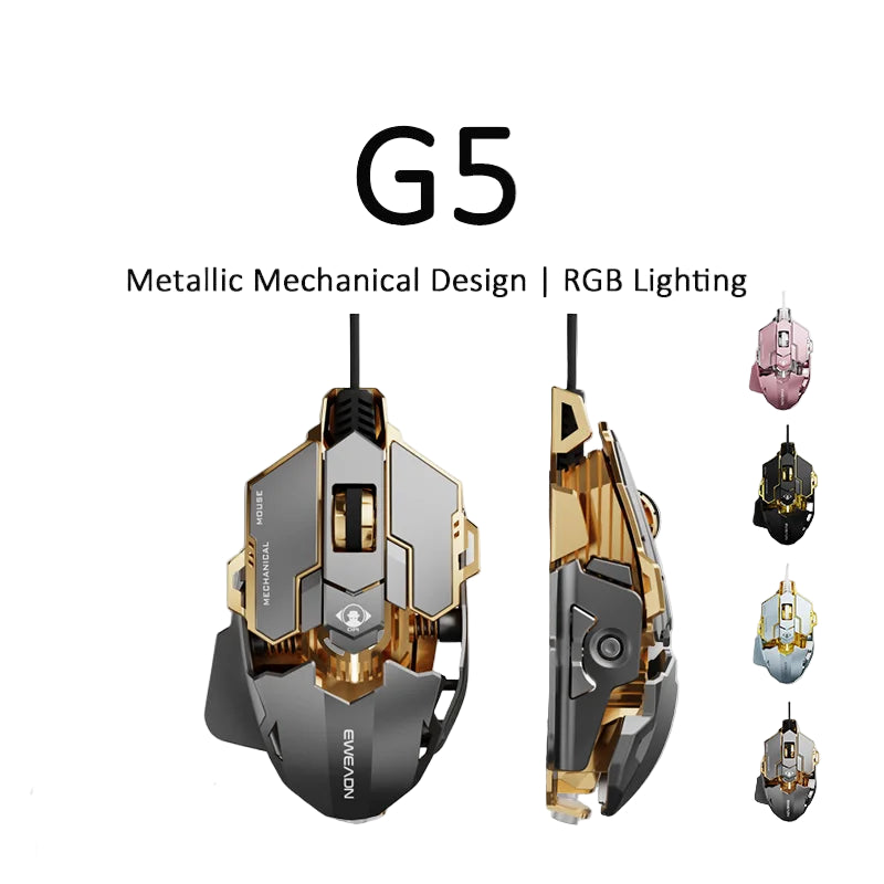 Kabelgebundene Metall-Gaming-Maus mit 12800 DPI