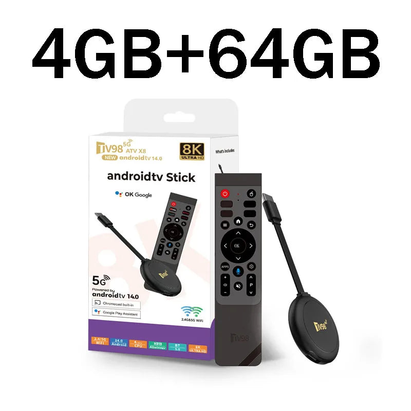TV98 X8 Smart TV Stick 8K 4K Android 14