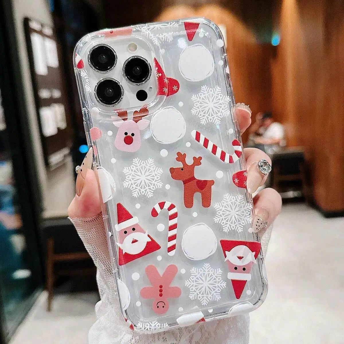 Schneeflocken Weihnachtsbaum Hülle für iPhone 17