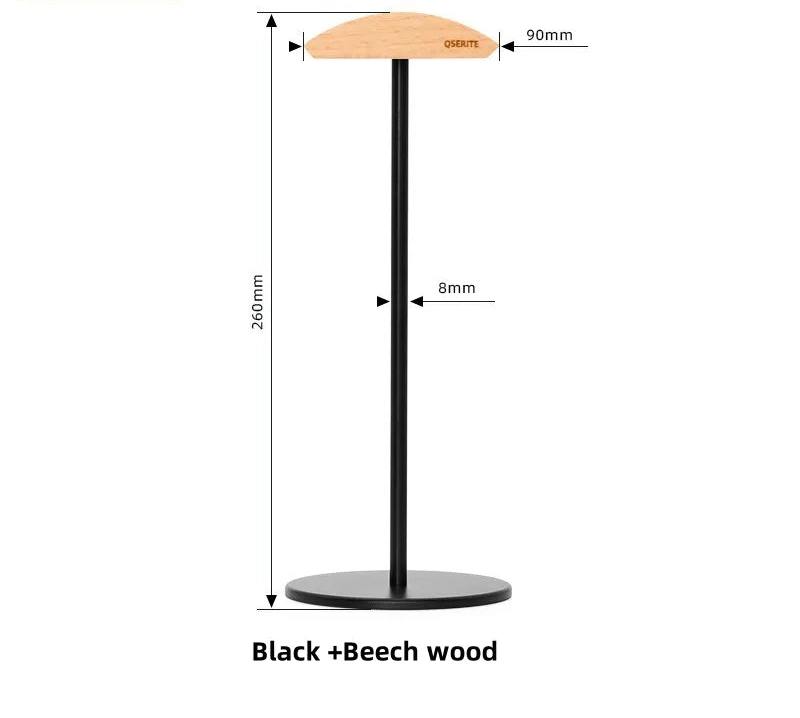 Minimalist headphone holder made of walnut wood