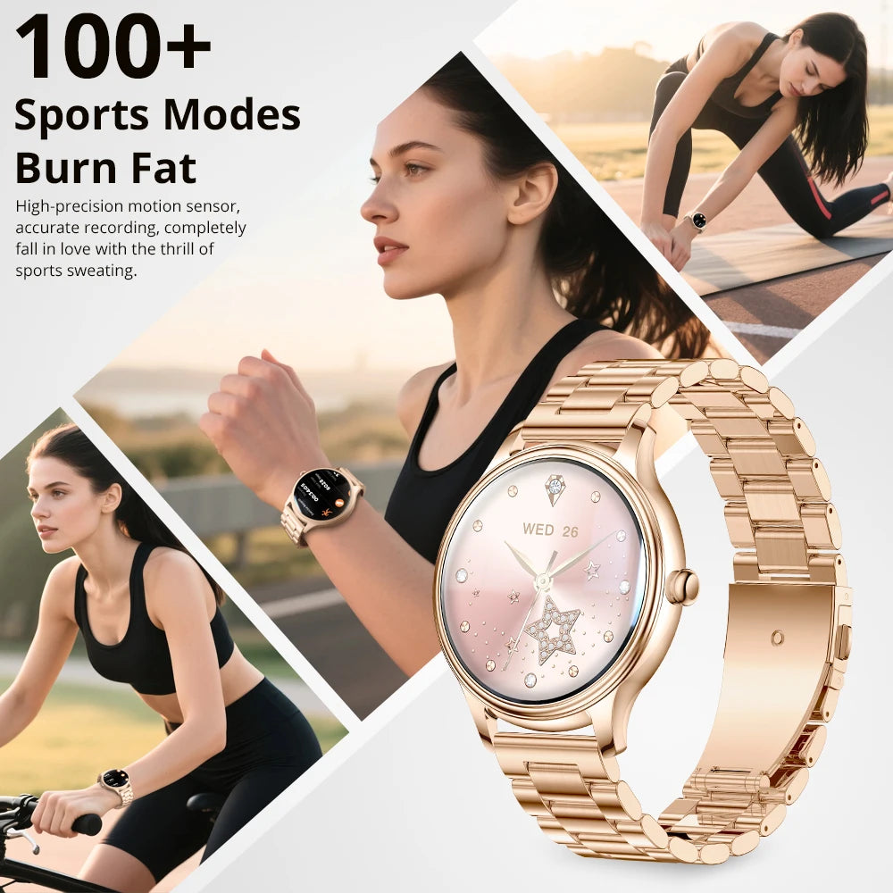 Ultradünne Smartwatch 1,32" AMOLED Damen Gesundheit