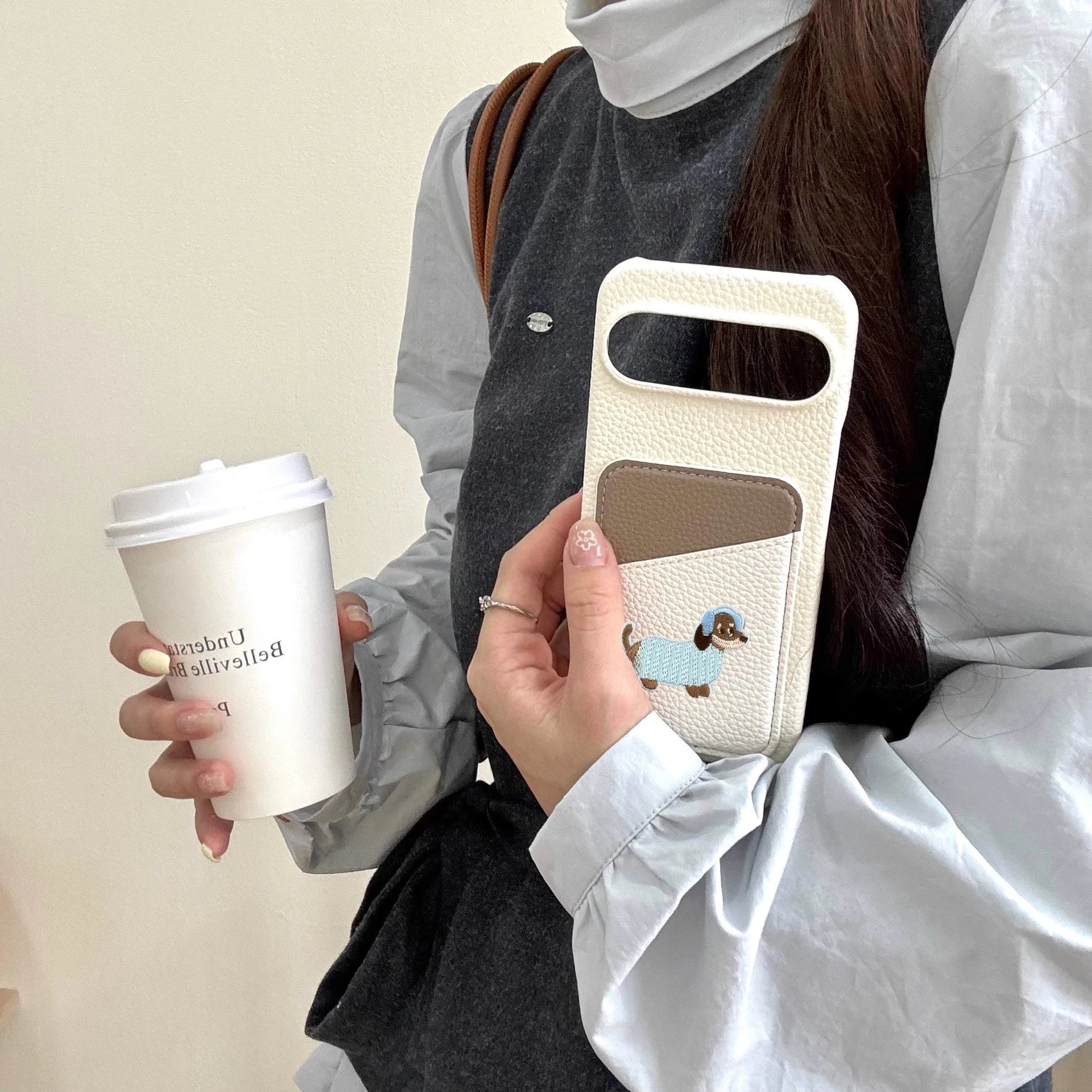 Leder Wallet Hülle mit Kartenfach für Google Pixel 10