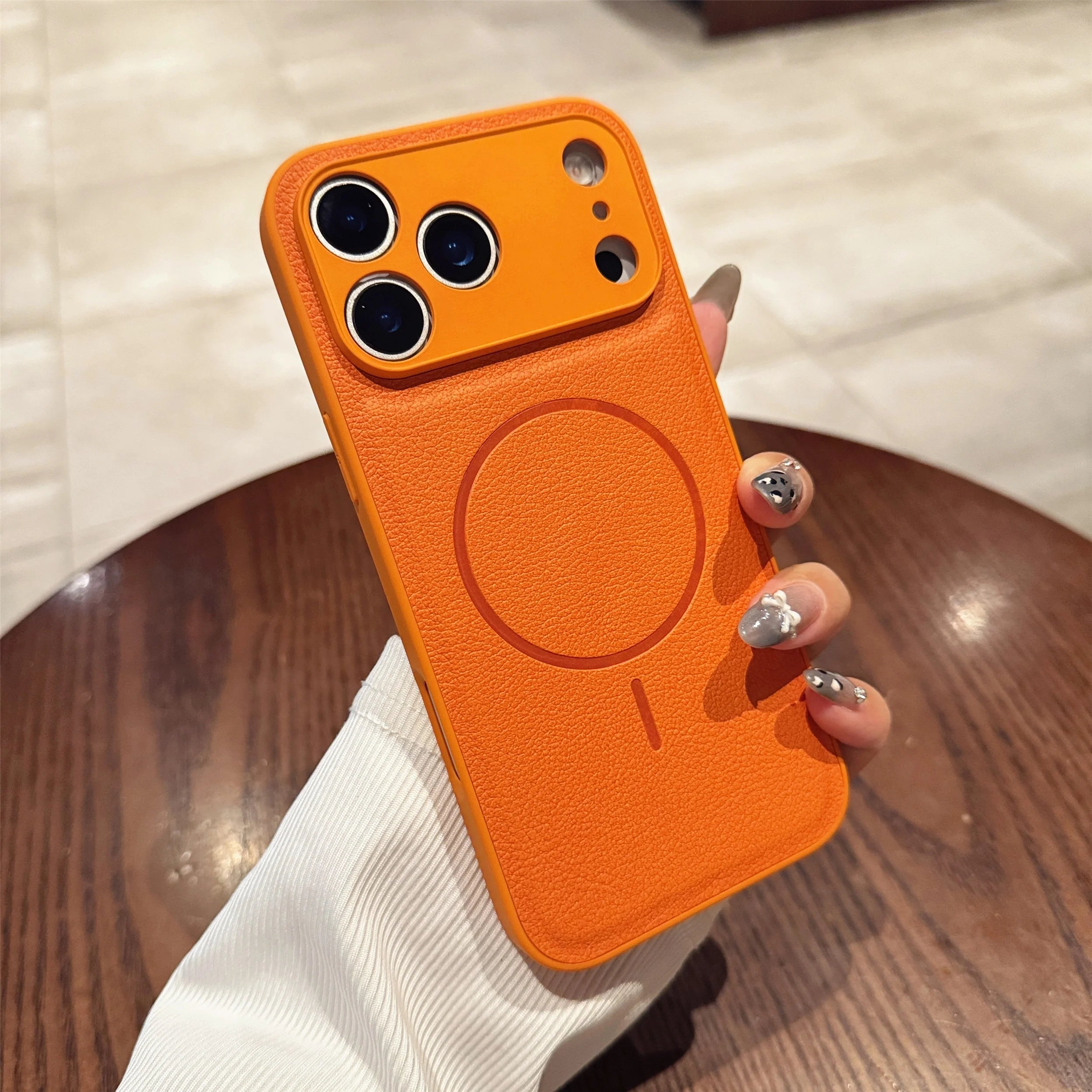 Magnetische Ledermuster Hülle für iPhone 17 Pro Max