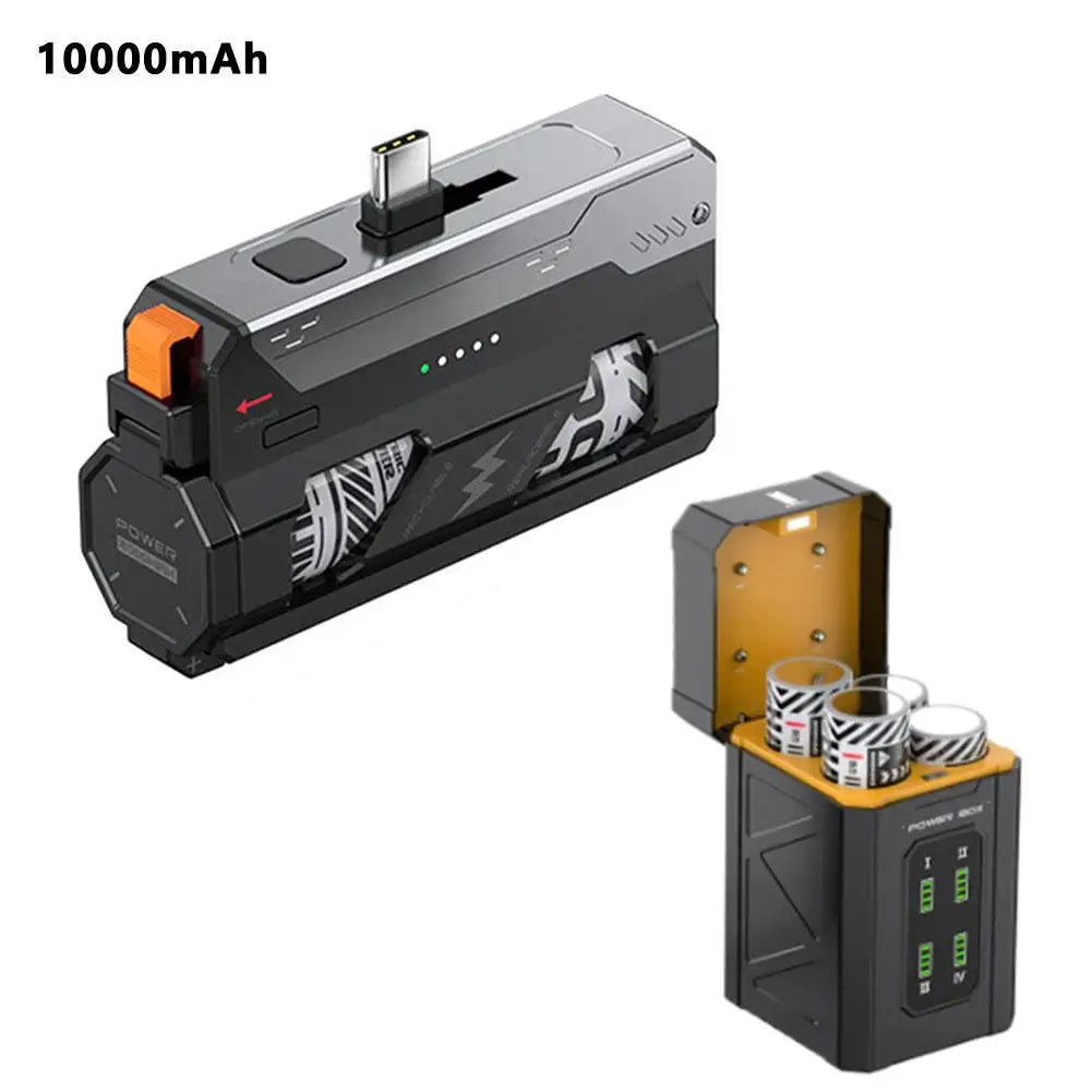 25000mAh Mini Powerbank mit Wechselakku & Ladegerät