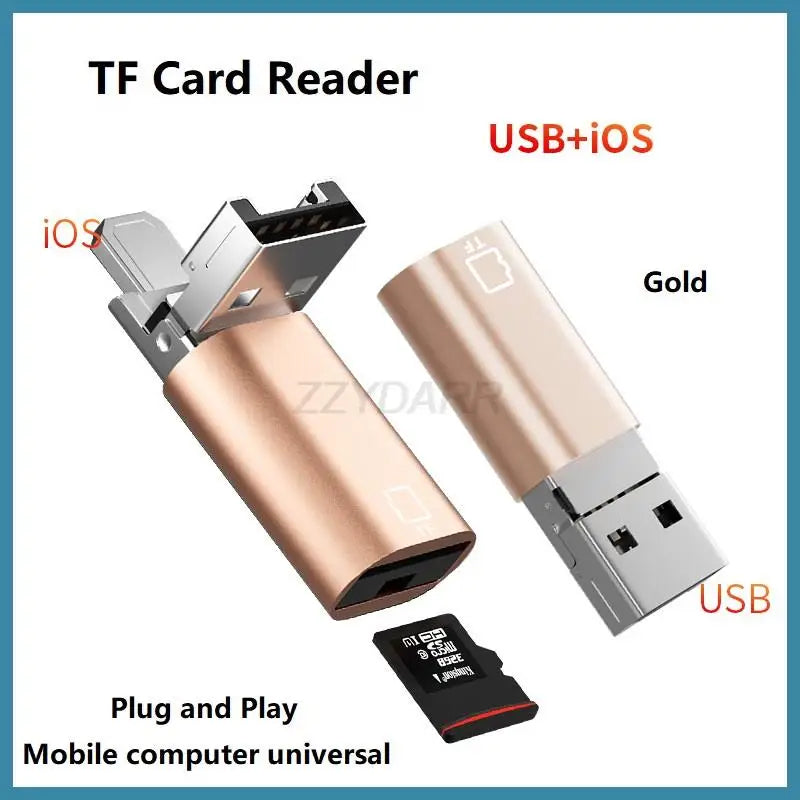 USB Micro SD Kartenleser für iPhone & Typ C Geräte