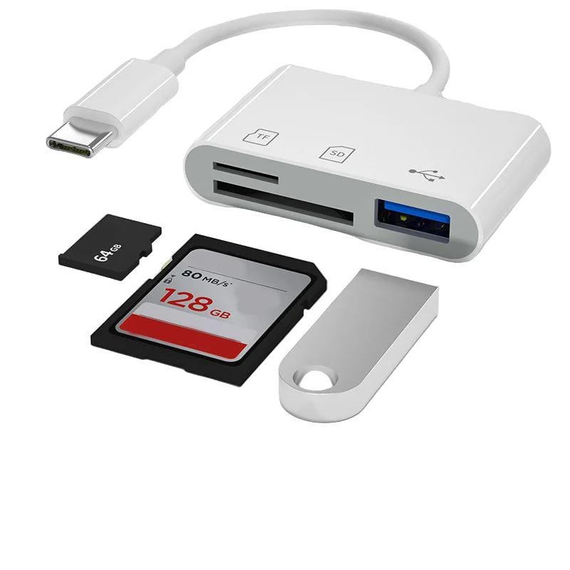 3-in-1 Typ-C SD TF Kartenleser OTG High Speed