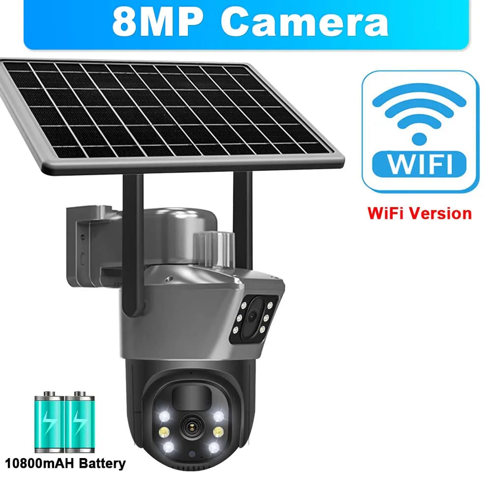 4K 8MP WLAN Solarkamera mit PTZ und Dual-Objektiv