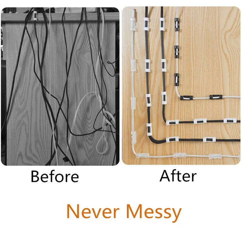 Self-adhesive cable clips for cable organization & office