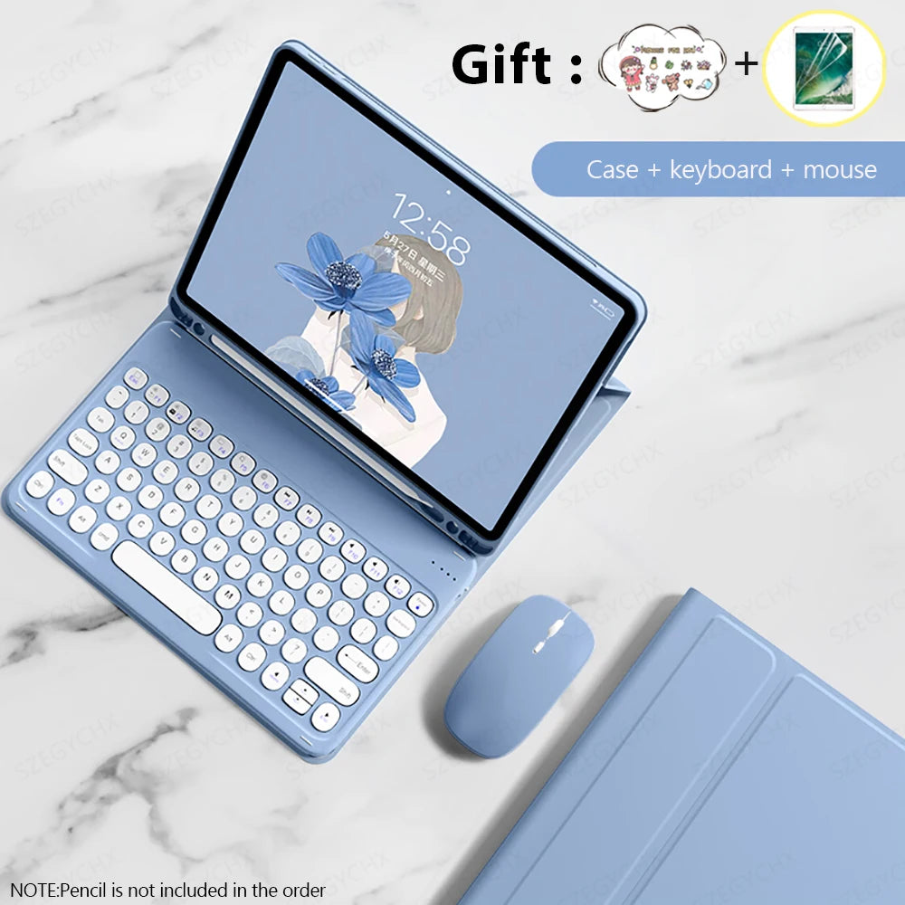 Kabellose Tastatur & Maus Hülle für iPad – Bluetooth, Stoßfest, Wasserdicht