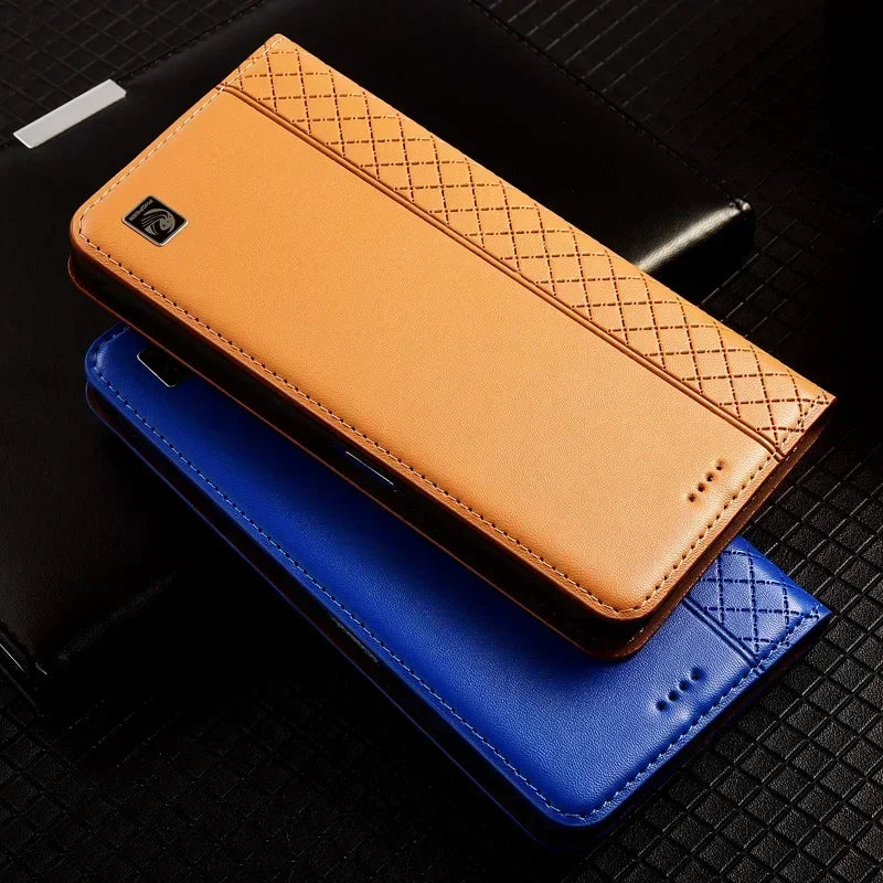 Rindsleder Flip Case mit Magnet für iPhone 17