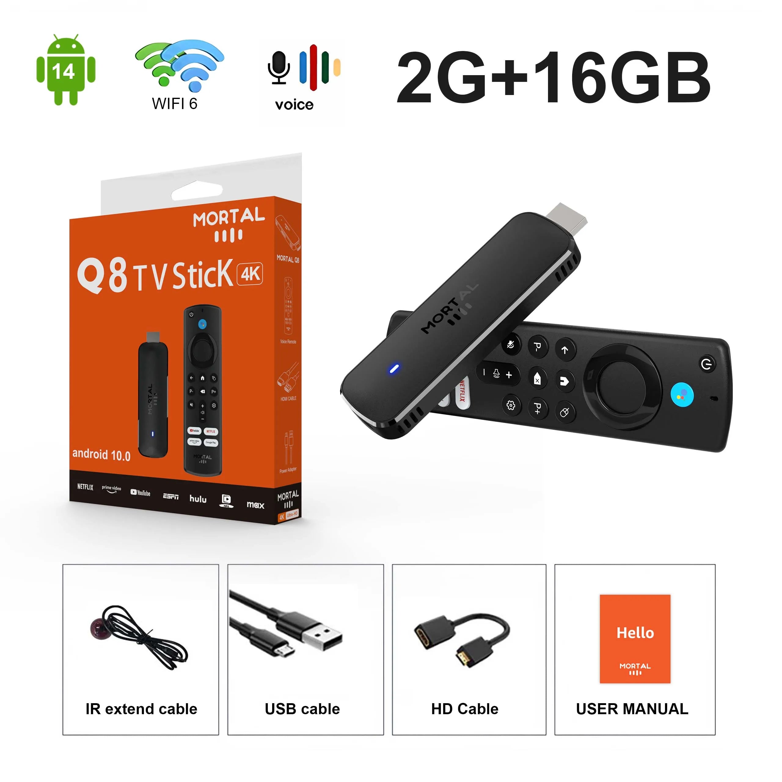 Android 14 TV Stick mit 4K Ultra HD Streaming