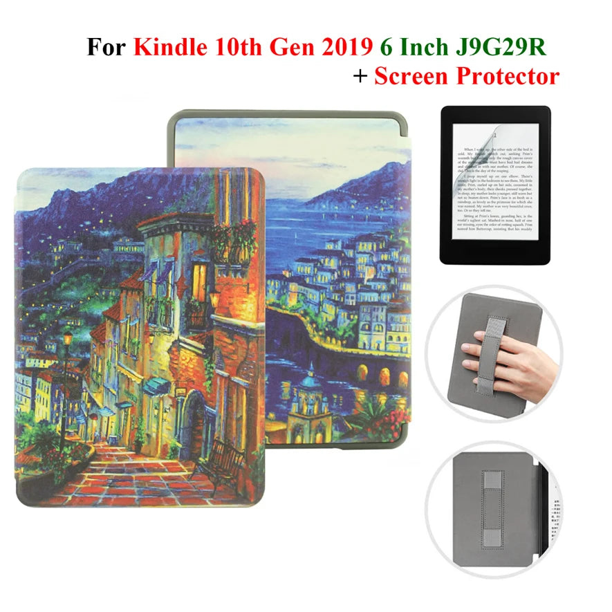 Hülle + Folie für Kindle 10. Gen 6 Zoll