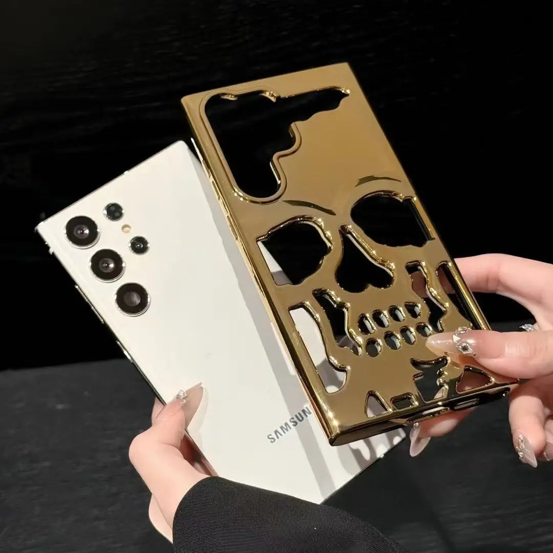 3D Metallic Skull Case for Galaxy S23 S24