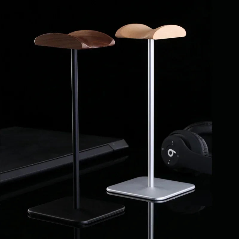 Klassischer Holz Kopfhörer Ständer Nussbaum