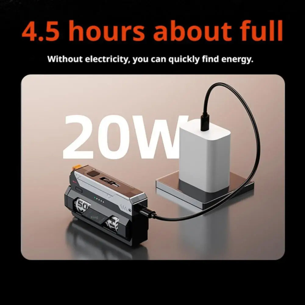 25000mAh Mini Powerbank mit Wechselakku & Ladegerät