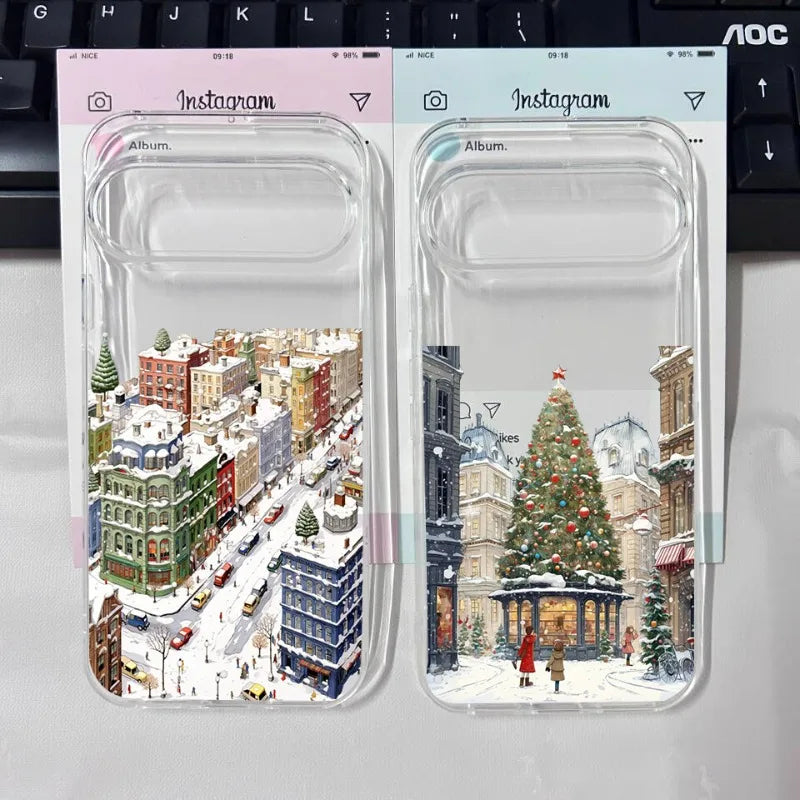 Niedliche Winter Handyhülle mit Weihnachtsmotiv für Google Pixel