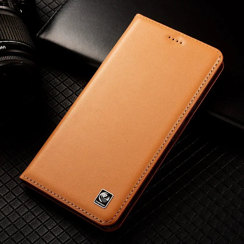 Flip Case für iPhone 17 Pro Max Echtes Leder Magnetisch