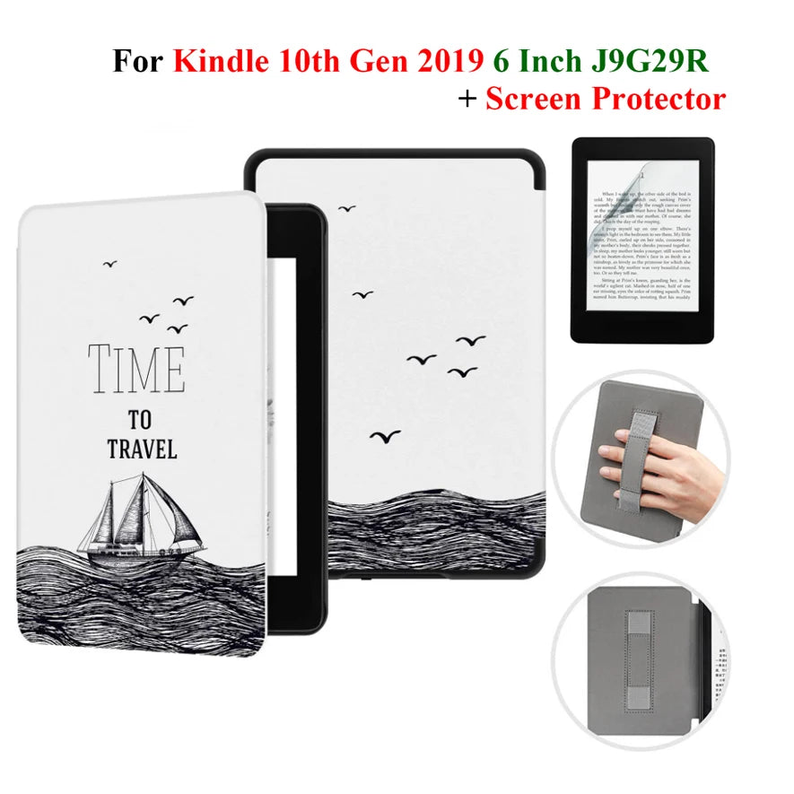 Hülle + Folie für Kindle 10. Gen 6 Zoll