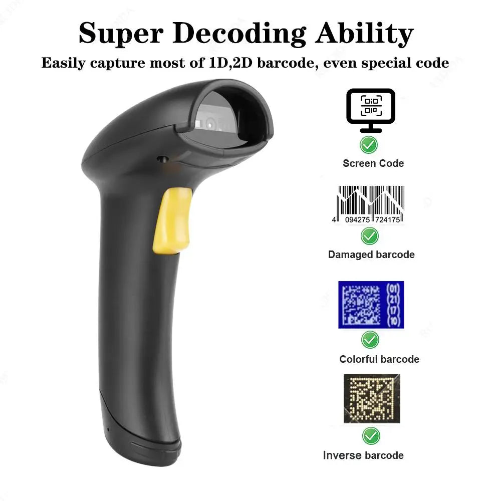 USB Barcode Scanner 2D 1D QR Code Leser Kabelgebunden