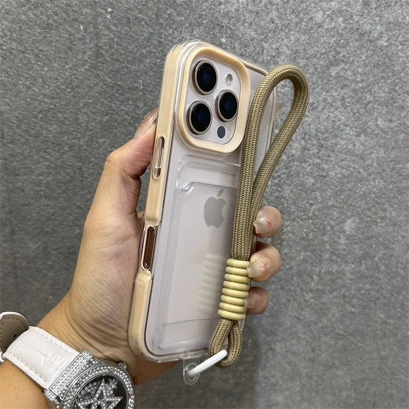 Transparente Kartenfach-Umhängehülle iPhone