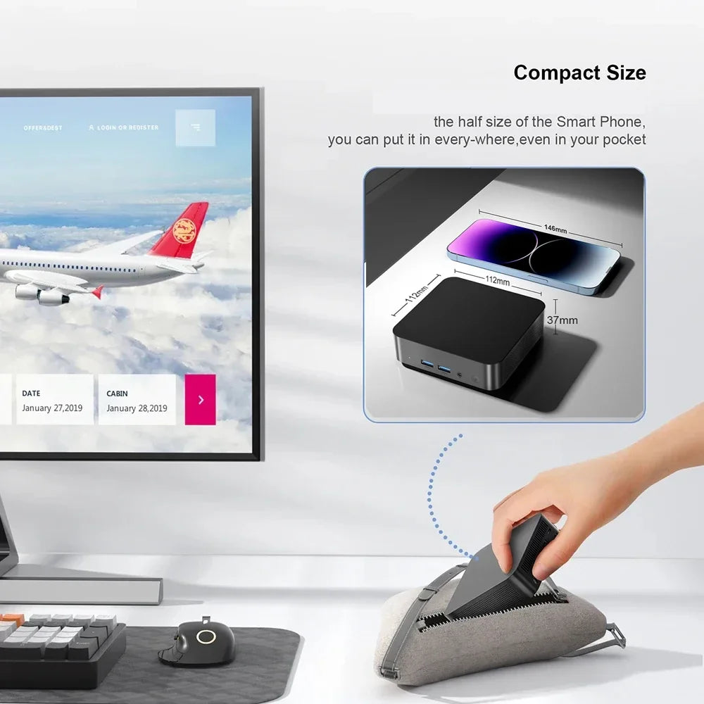 Mini PC i9 Windows 11 Pro 12GB RAM 512GB SSD WiFi 6 BT