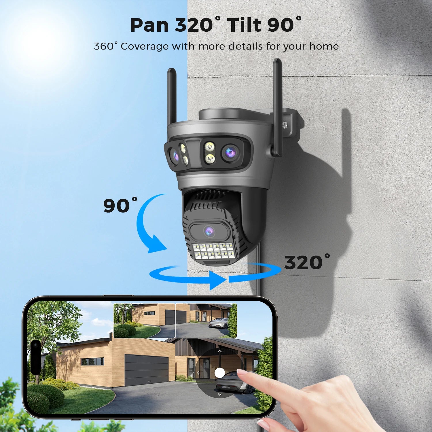 15MP WLAN PTZ Außenkamera mit Auto-Tracking & Zoom
