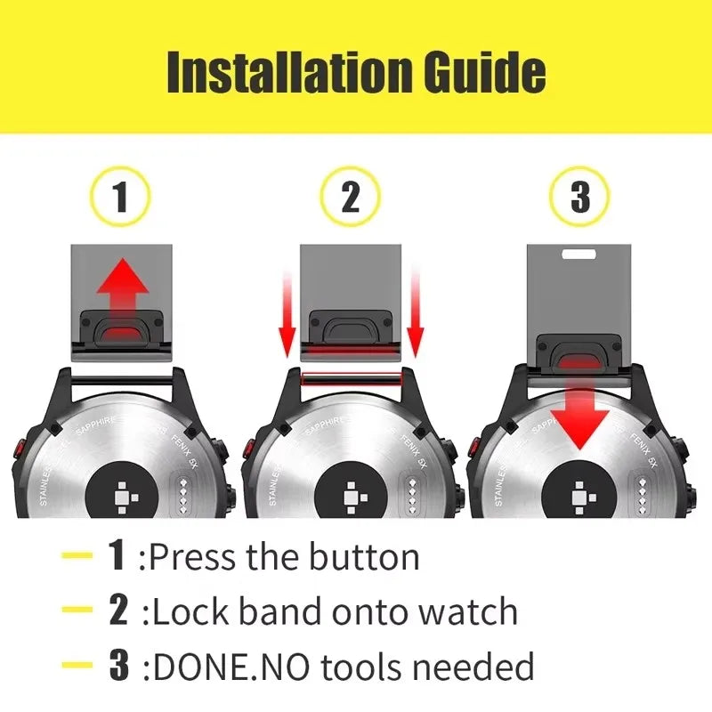 Silikonarmband 22/26mm für Garmin MARQ & Fenix – Sportlich & Flexibel