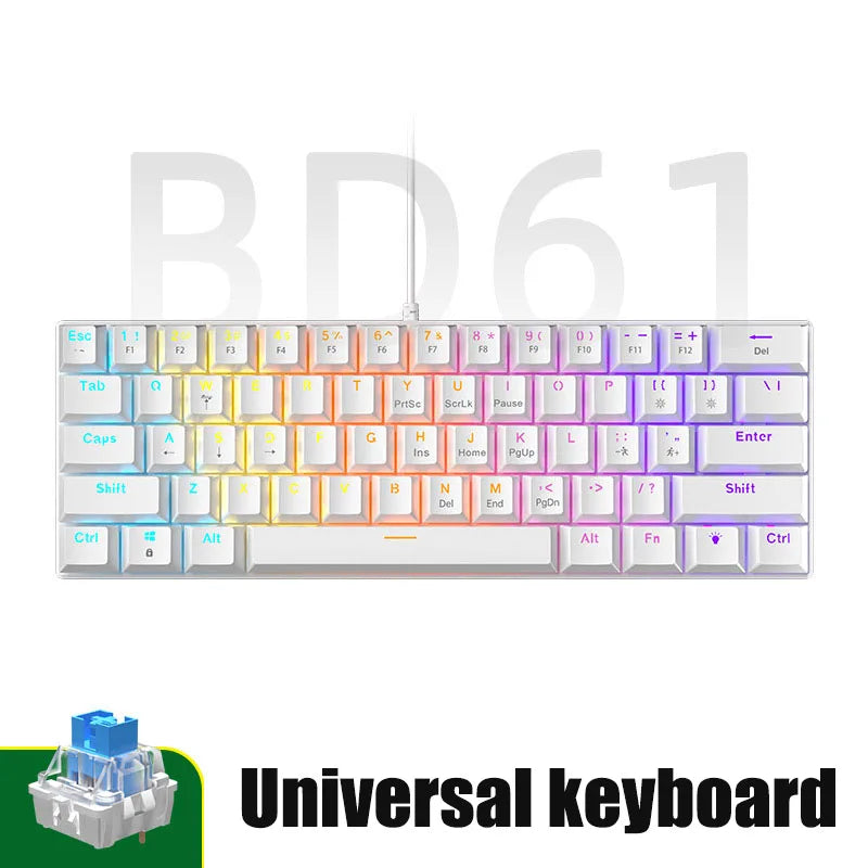 RGB Mechanische 60% Gaming Tastatur Weiß