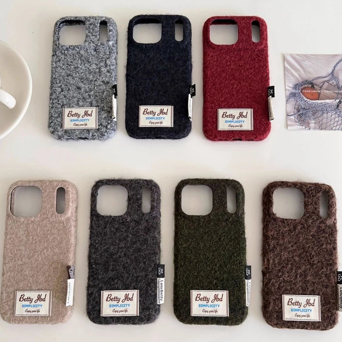 3D Herbst Winter Plüsch Hülle für iPhone 17 ProMax