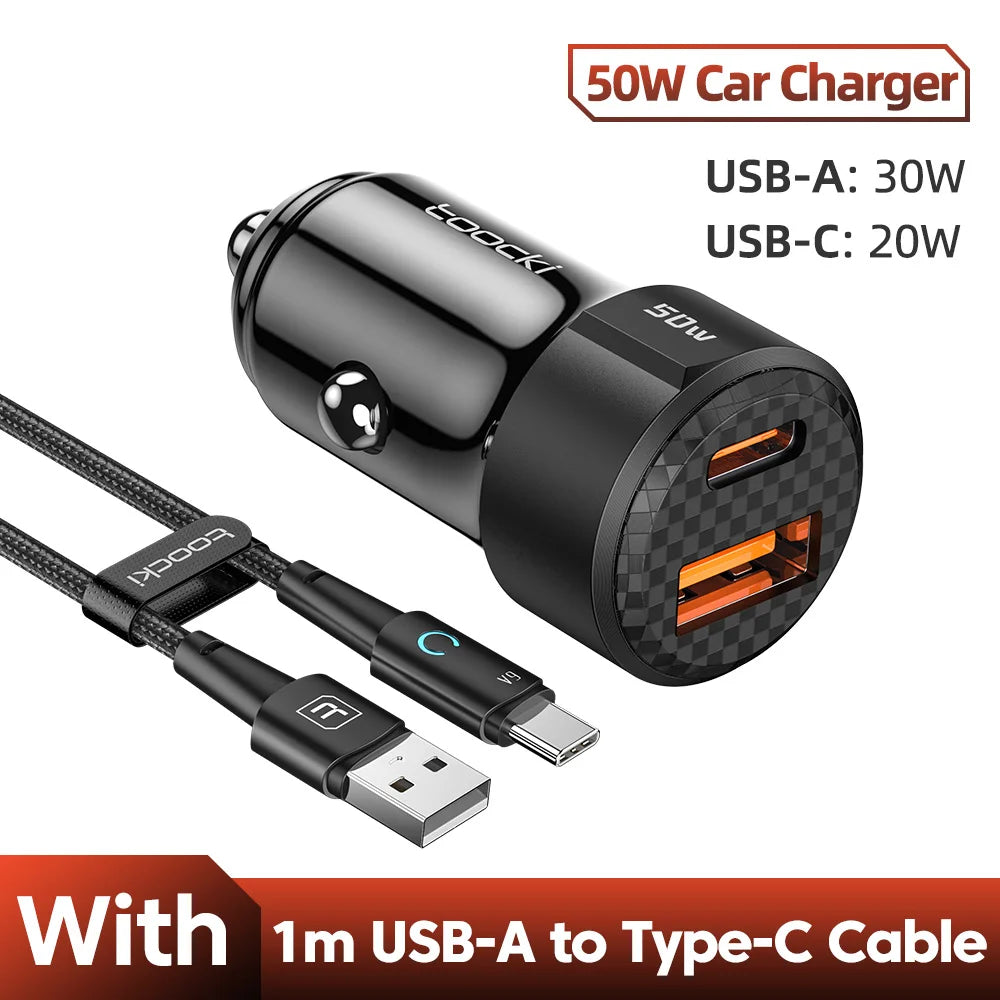 50W USB-C Autoladegerät PD QC 3.0 Mini