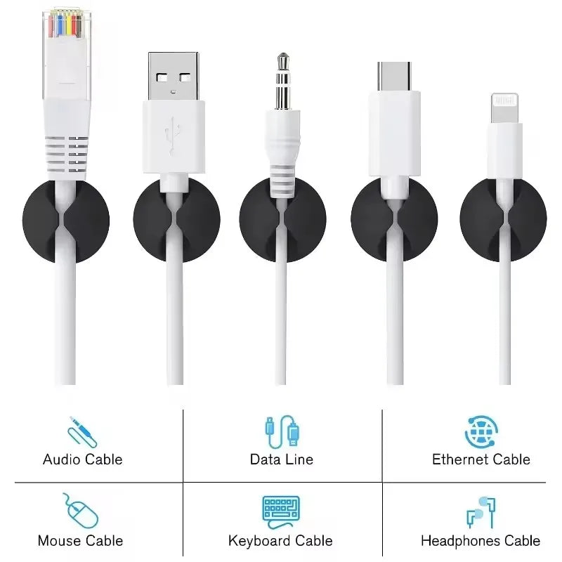 Mini Kabel Organizer Clips 5/50 Stück für Schreibtisch