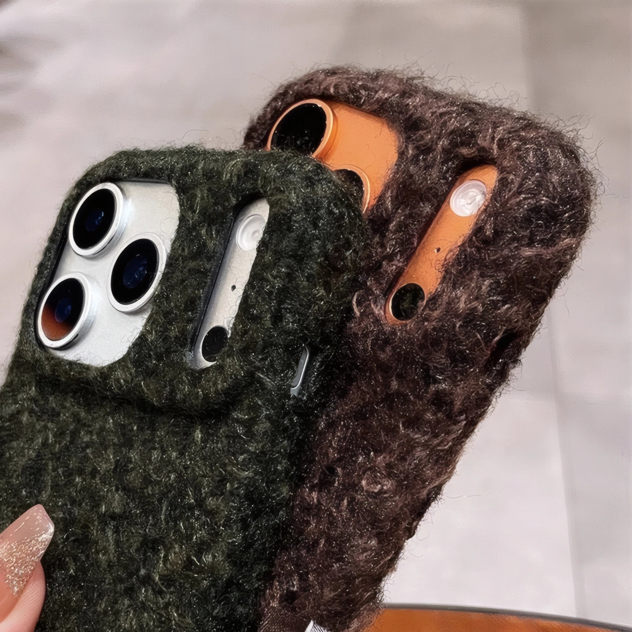 3D Herbst Winter Plüsch Hülle für iPhone 17 ProMax