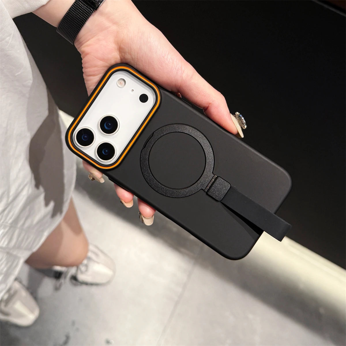 Luxus Silikonhülle mit Lanyard & Ringhalter iPhone