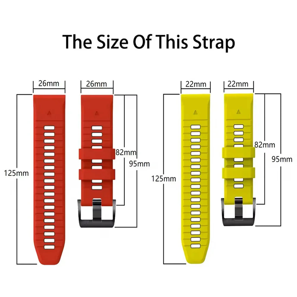 QuickFit silicone wristband 22/26mm for Garmin watches