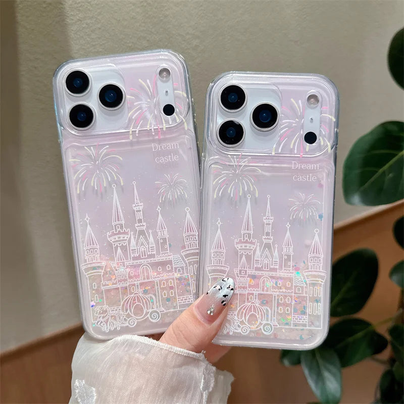 Glitzer Schloss Hülle für iPhone 17 mit Flüssigkeit