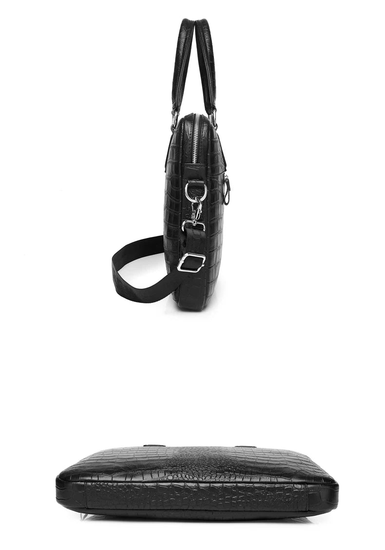 SCHLATUM Echtes Leder Laptop Aktentasche