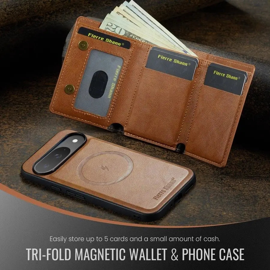 Magnetische Leder Wallet Hülle für Google Pixel 10