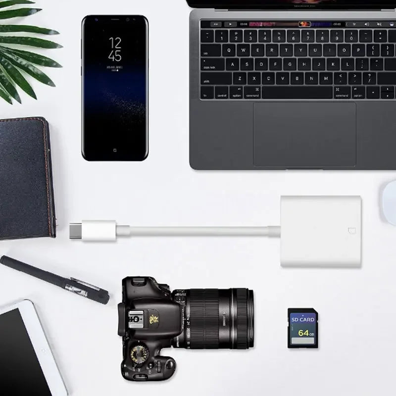 Externer SD Kartenleser Lightning Typ-C Adapter
