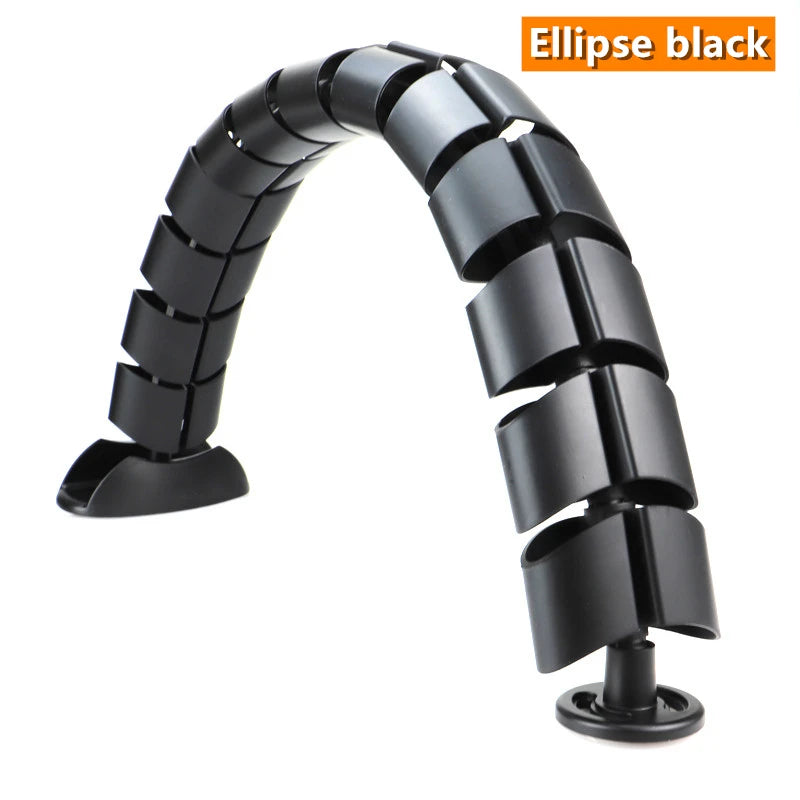 Black adjustable cable management for standing desks