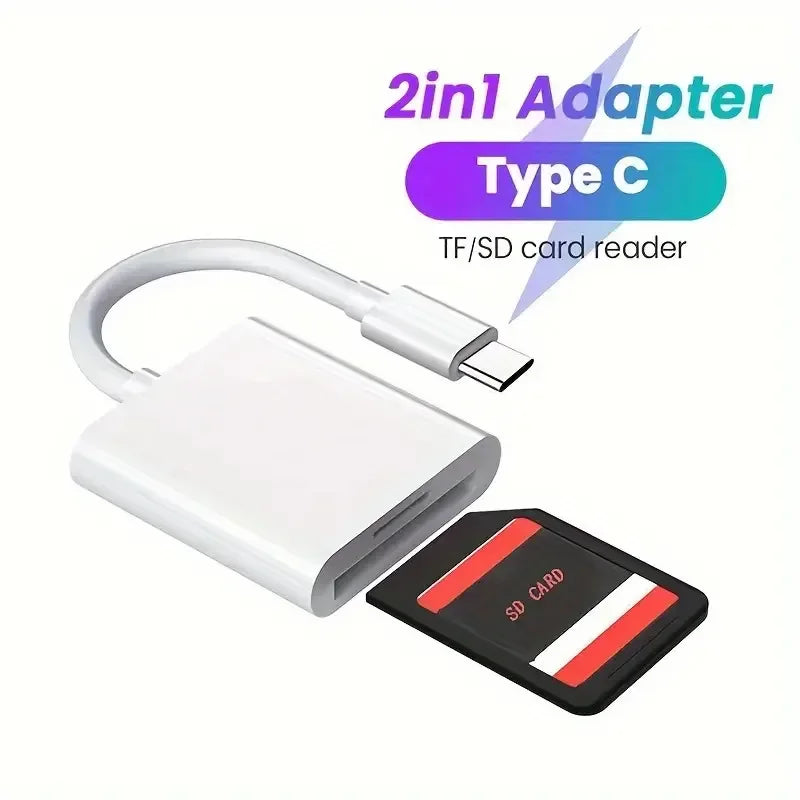 2-in-1 USB-C & Lightning SD TF Kartenadapter