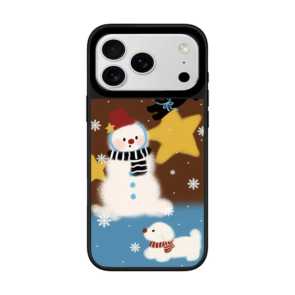 Weihnachts Schneemann Spiegel Hülle für iPhone 17