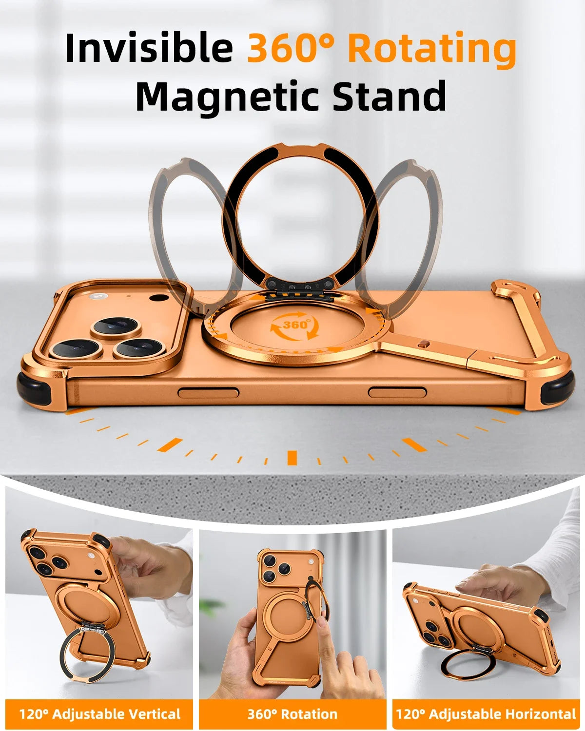 Hülle für iPhone 17 Pro Max Air mit 360° Drehbarer Ringhalter