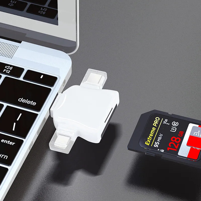 Lightning SD card reader USB 4-in-1 OTG adapter