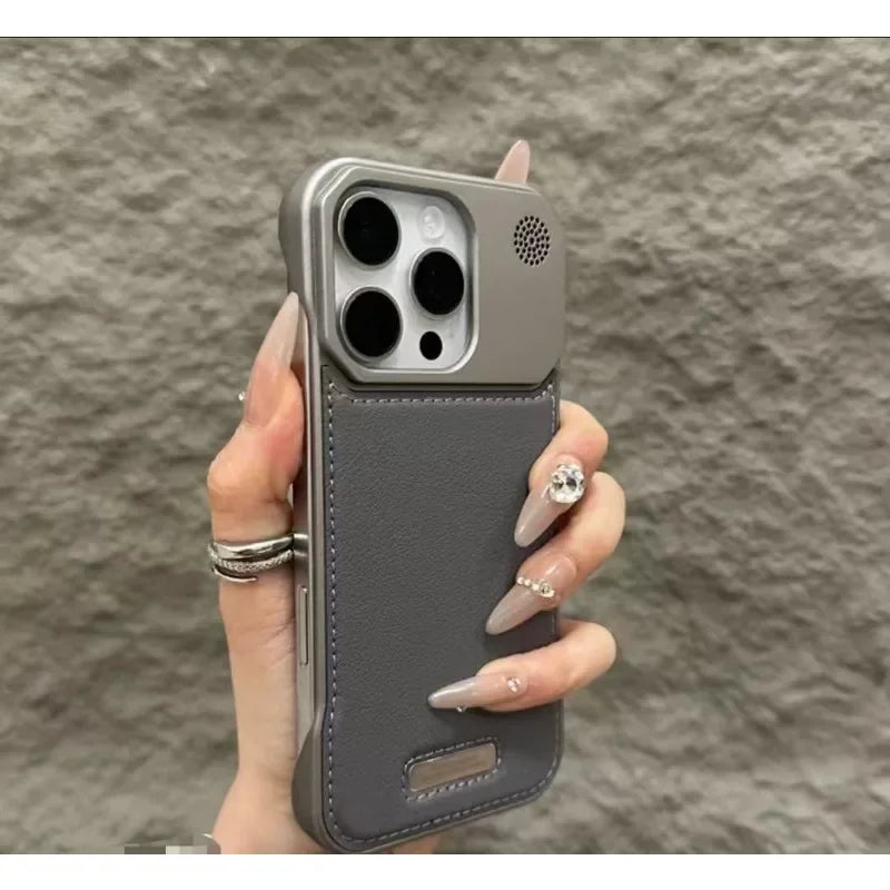 Luxuriöse magnetische PU-Leder Hülle für iPhone 17