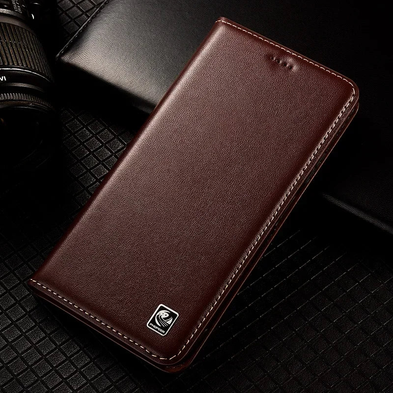 Flip Case für iPhone 17 Pro Max Echtes Leder Magnetisch