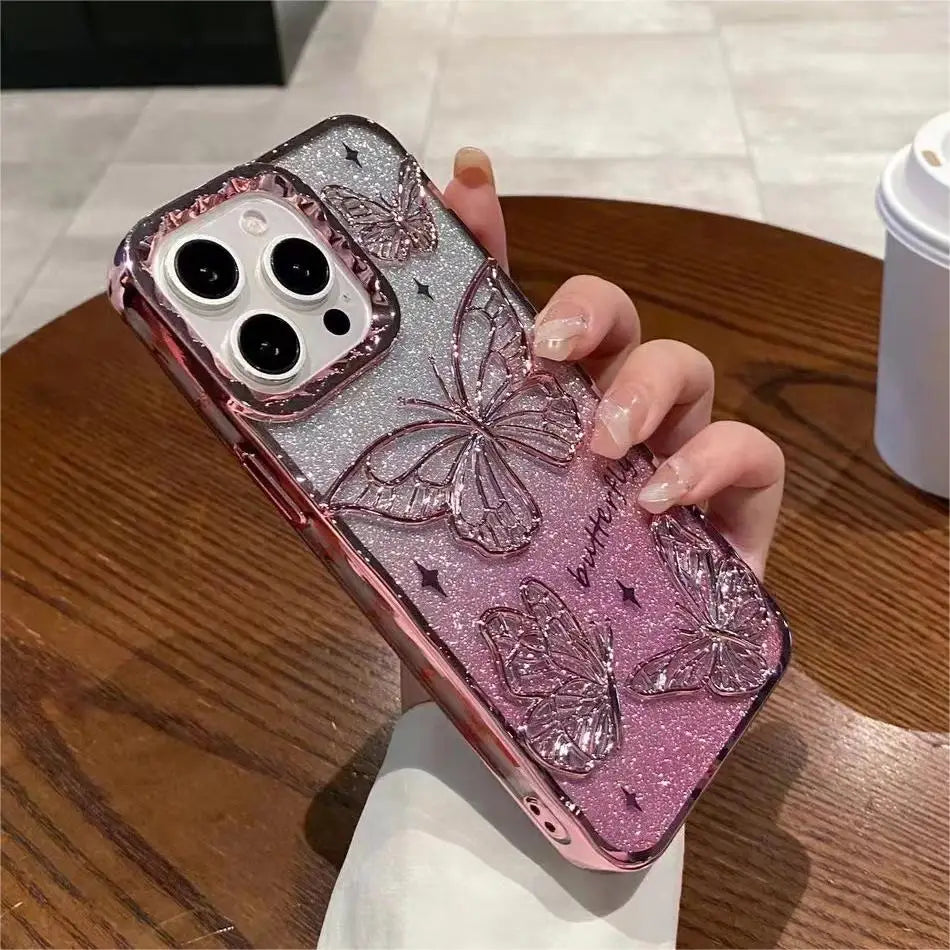 3D Bling Glitzer Schmetterling Hülle für iPhone 17