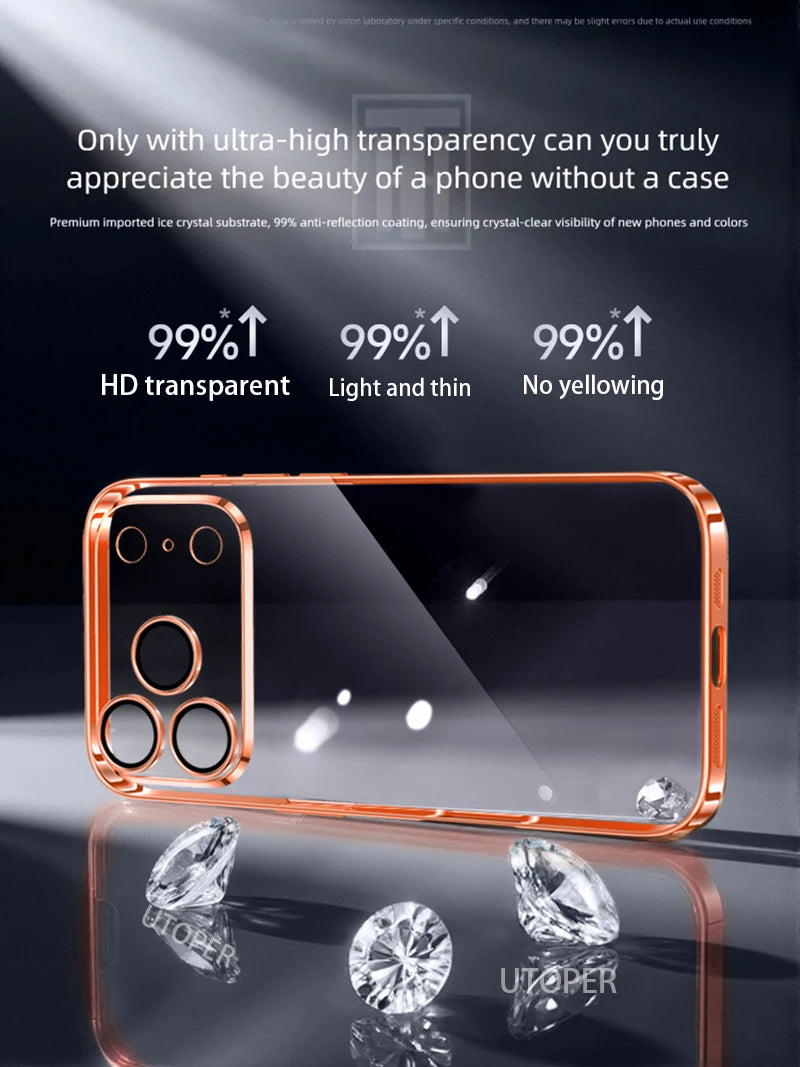 Ultradünne orangene TPU-Hülle für iPhone 17