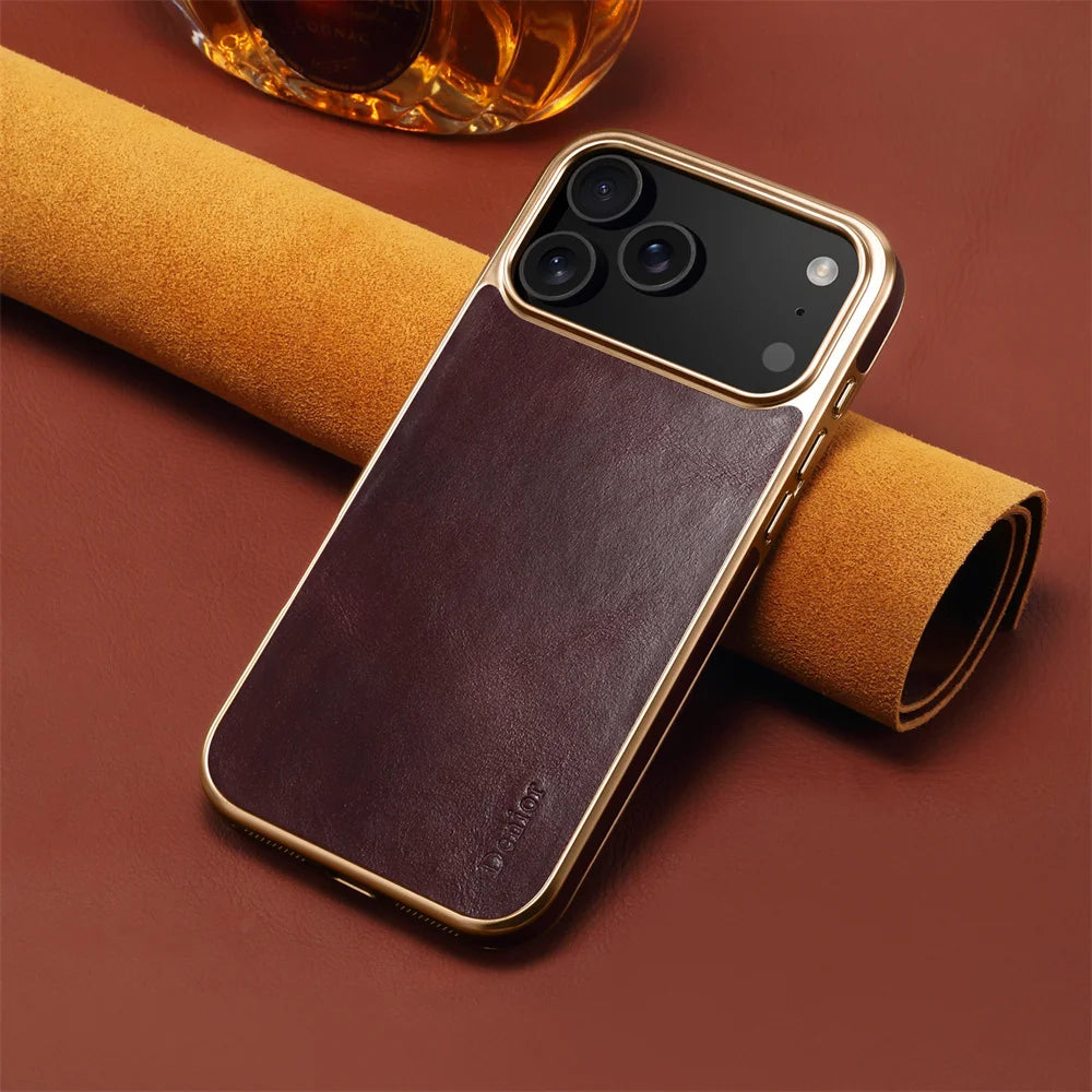 Luxus Echtledertasche für iPhone 17 Pro Max