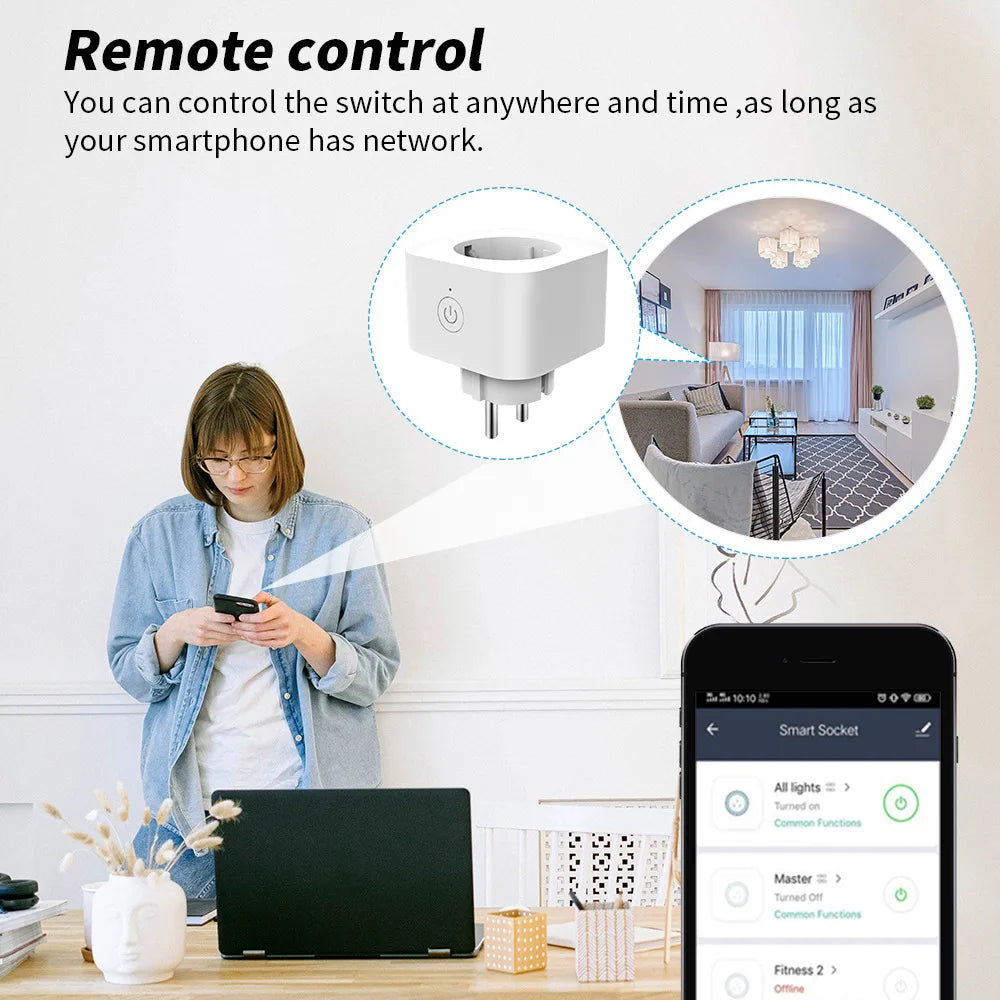 10A Smart Plug EU mit Tuya App & Sprachsteuerung